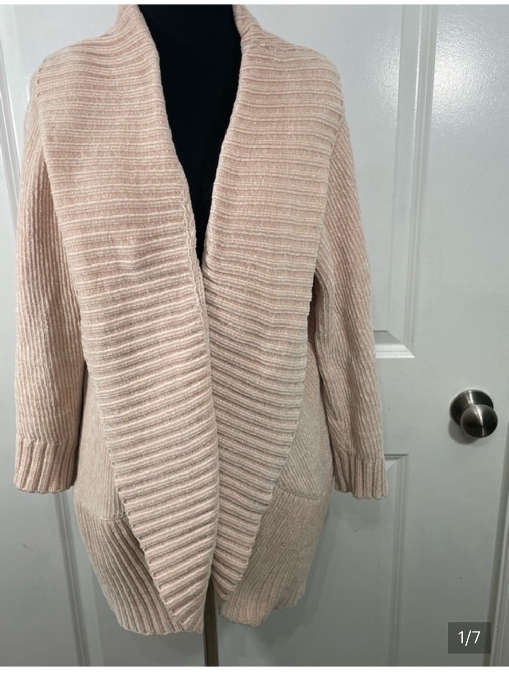Soma Cozy Open-Front Ribbed Cardigan Sweater - Blush